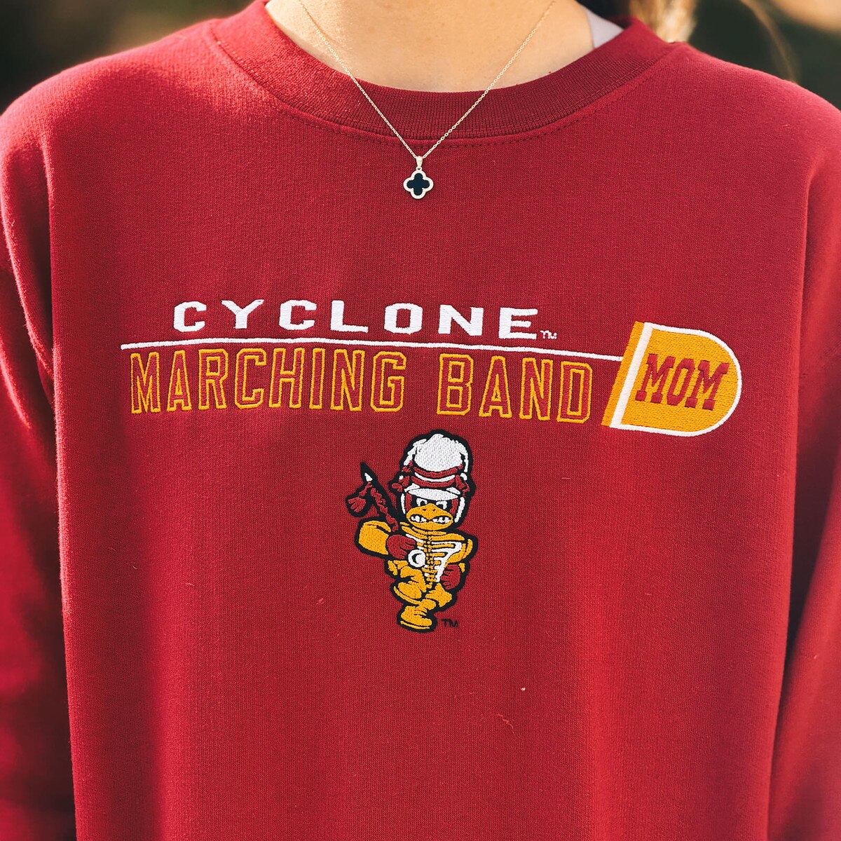 CI Sport Cyclone Marching Band Mom Cardinal Crewneck